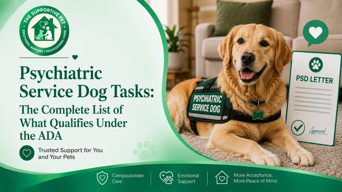 Psychiatric Service Dog Tasks: Complete ADA-Qualifying List