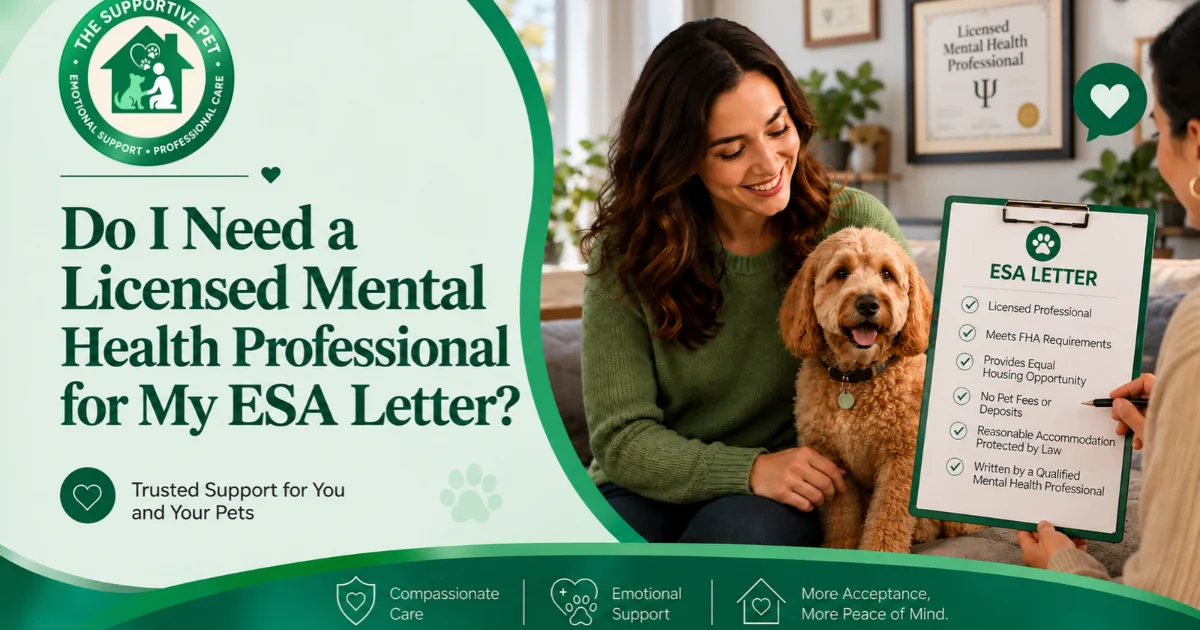 Do I Need a Licensed Mental Health Professional for My ESA Letter?