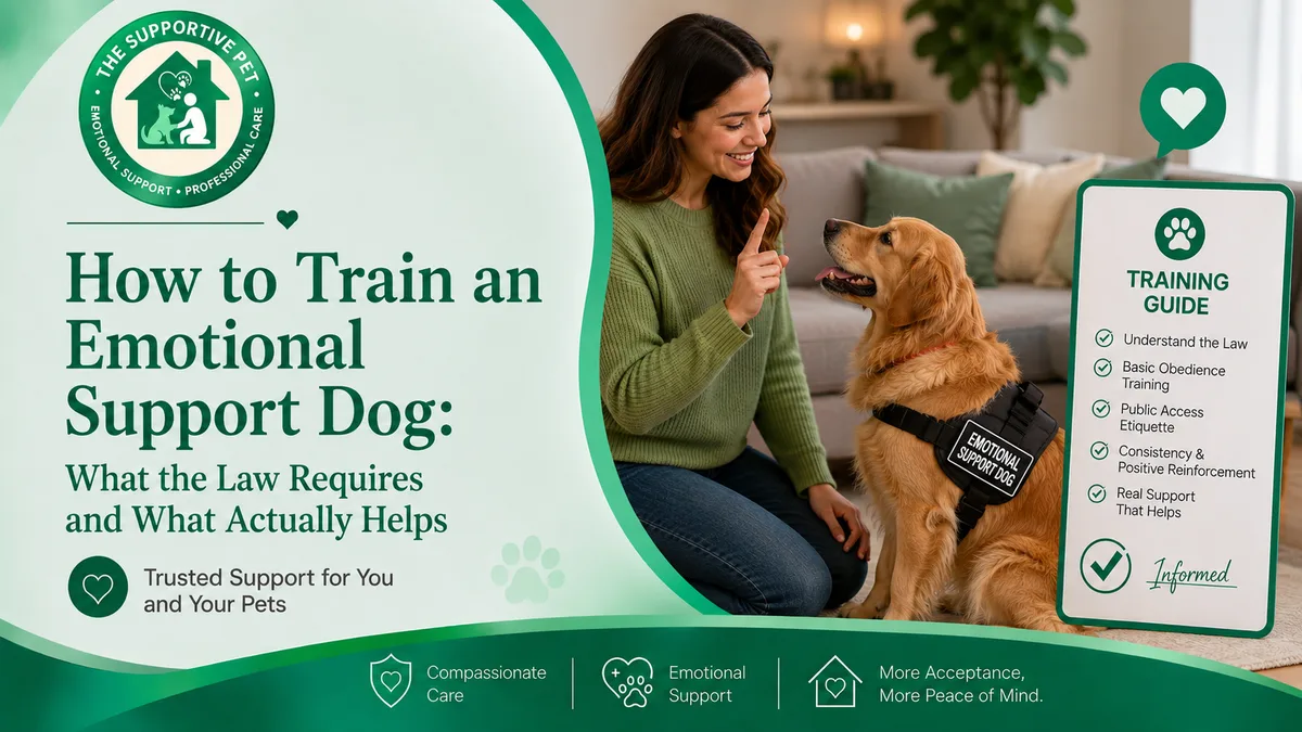 How to Train an Emotional Support Dog: What the Law Requires and What Actually Helps