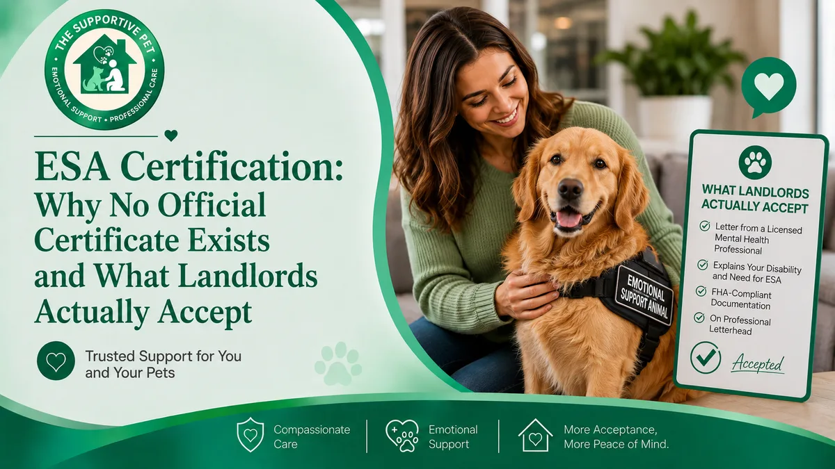 ESA Certification: Why No Official Certificate Exists and What Landlords Actually Accept