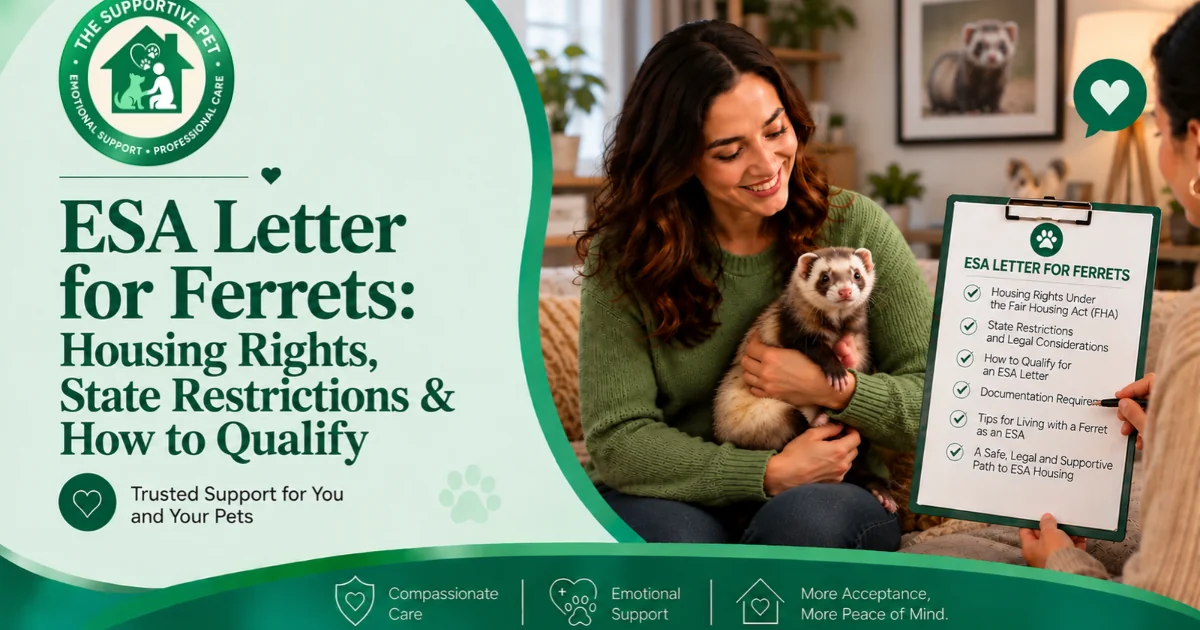 ESA Letter for Ferrets: Housing Rights, State Restrictions & How to Qualify