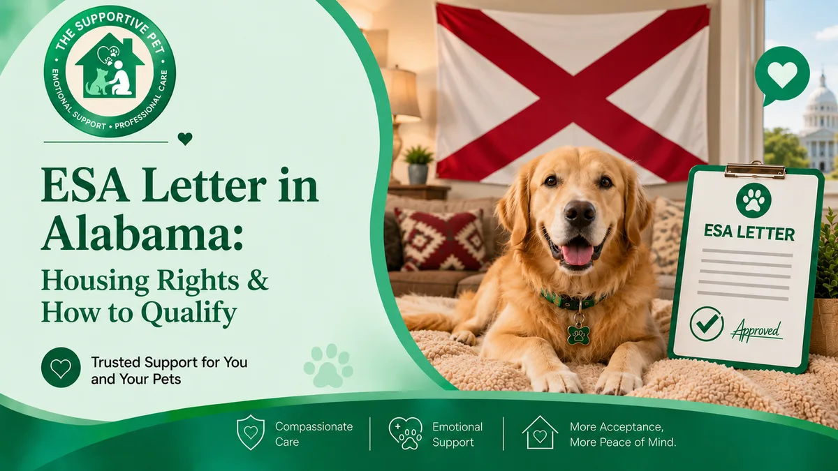 ESA Letter in Alabama: Housing Rights & How to Qualify