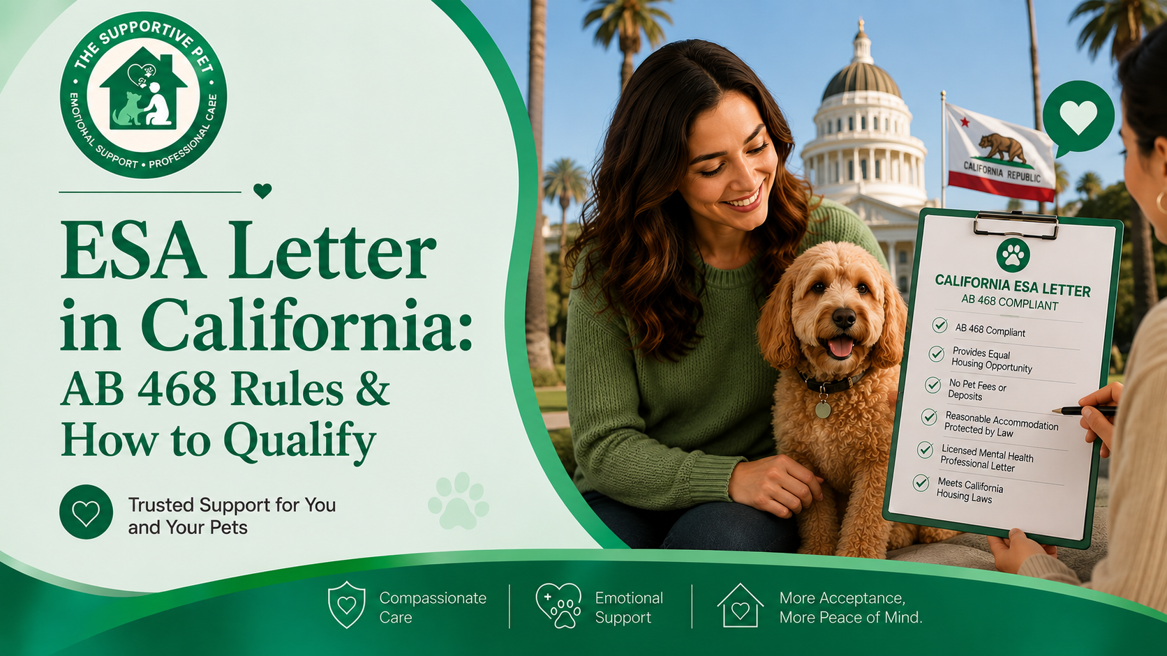 ESA Letter in California: AB 468 Rules & How to Qualify