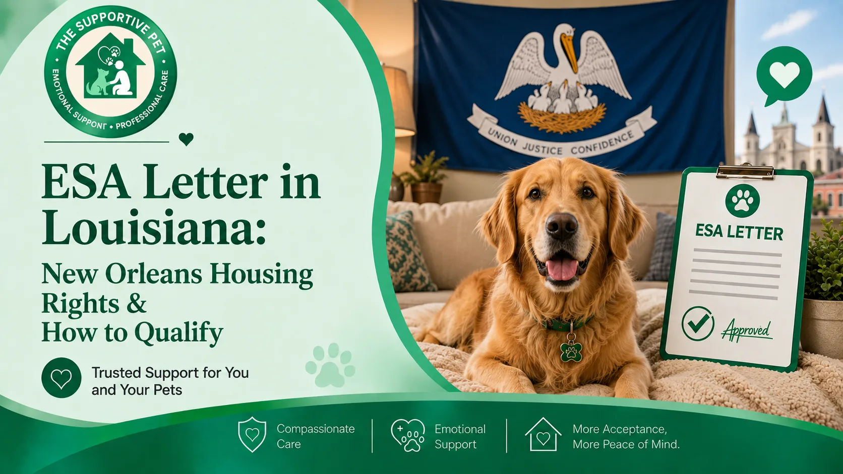 ESA Letter in Louisiana: New Orleans Housing Rights & How to Qualify