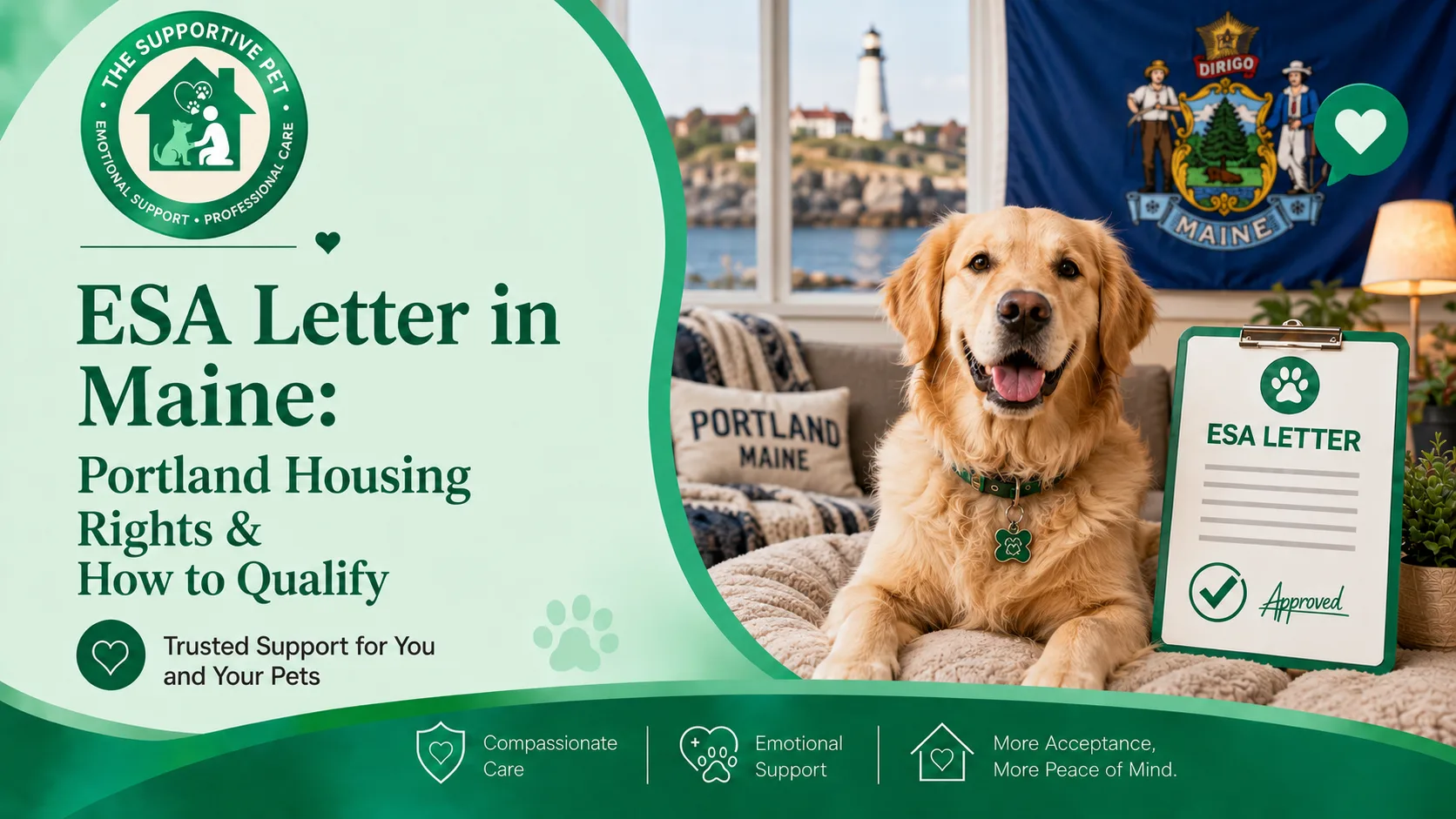 ESA Letter in Maine: Portland Housing Rights & How to Qualify