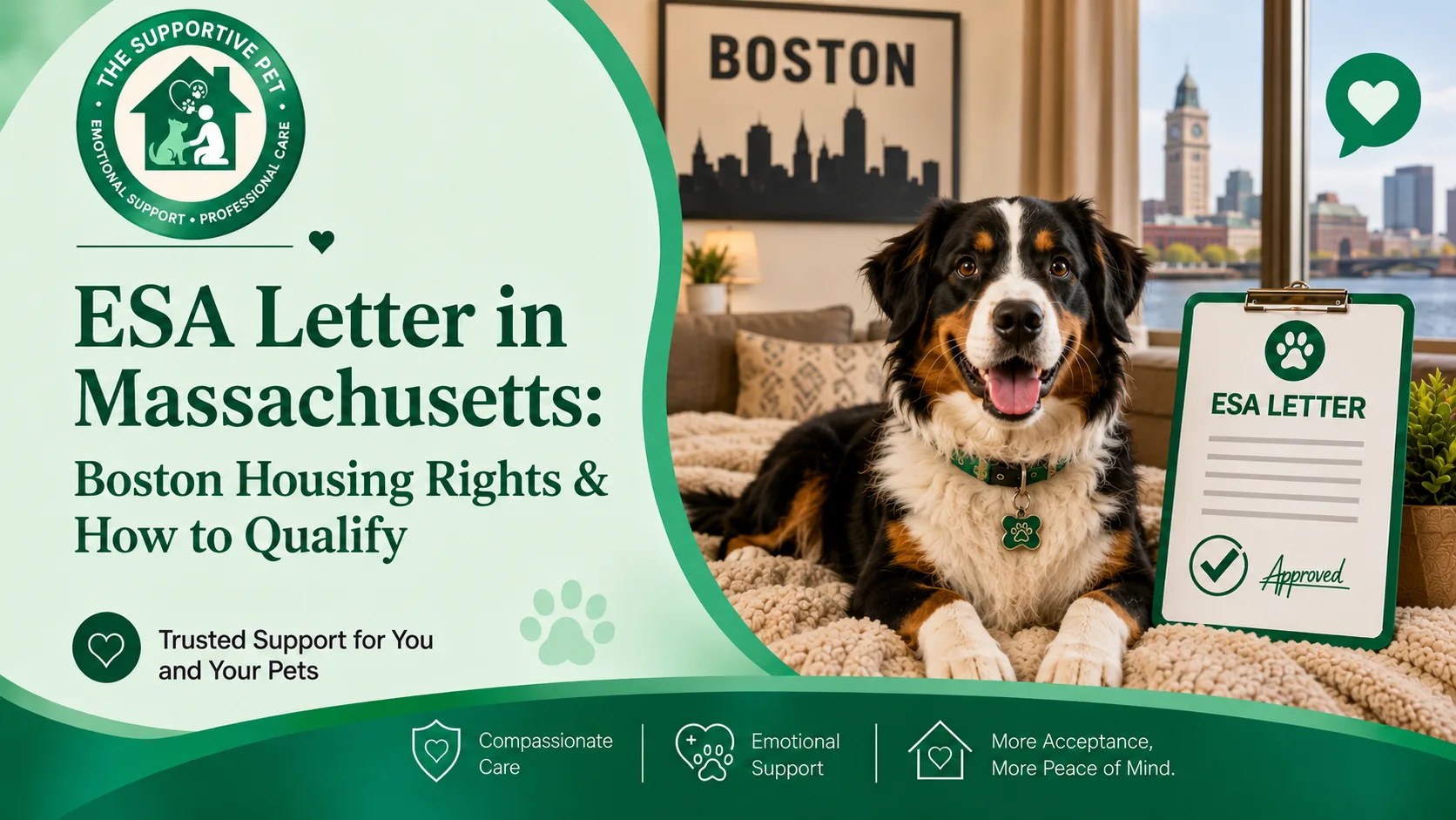 ESA Letter in Massachusetts: Boston Housing Rights & How to Qualify