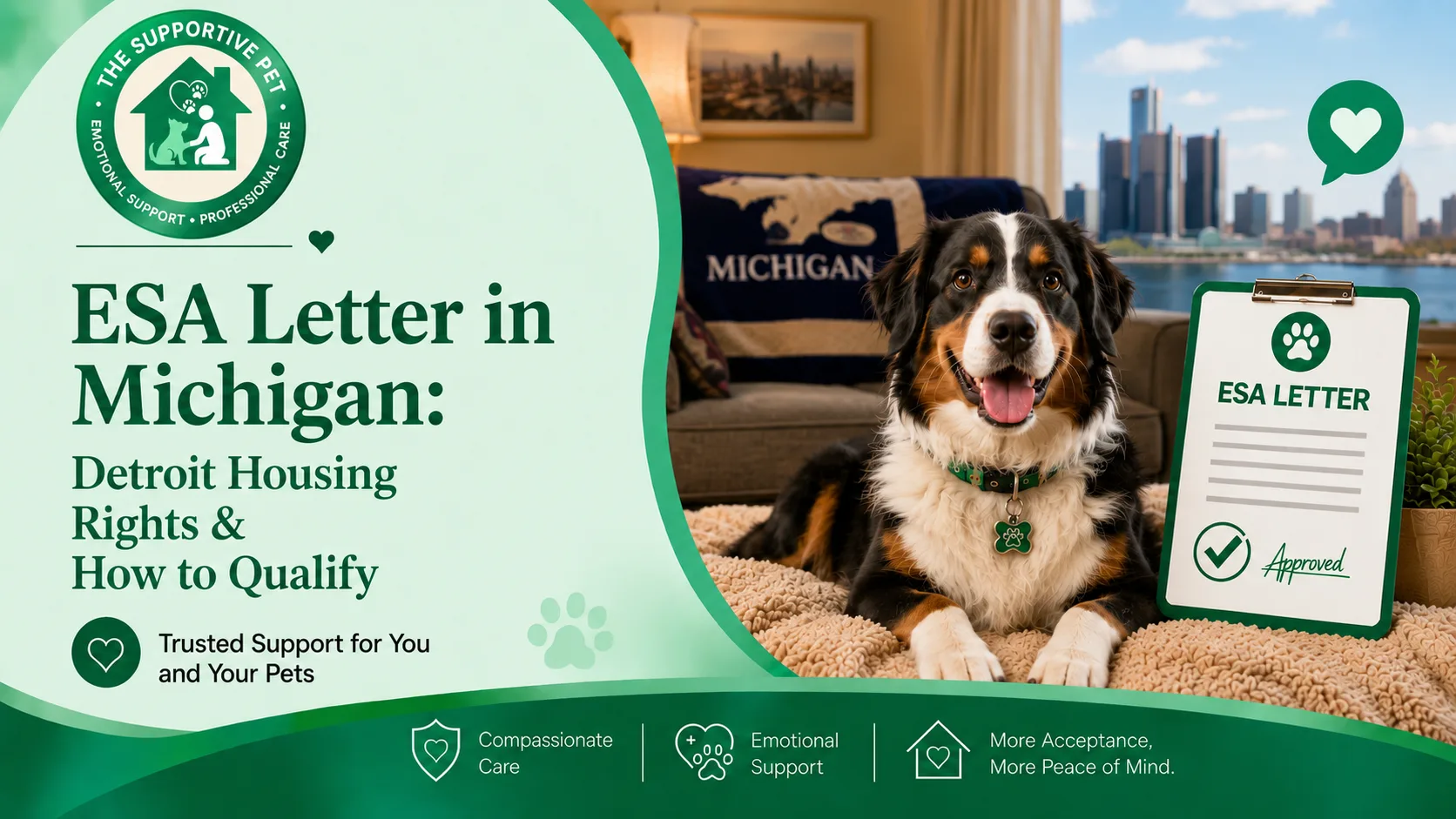 ESA Letter in Michigan: Detroit Housing Rights & How to Qualify