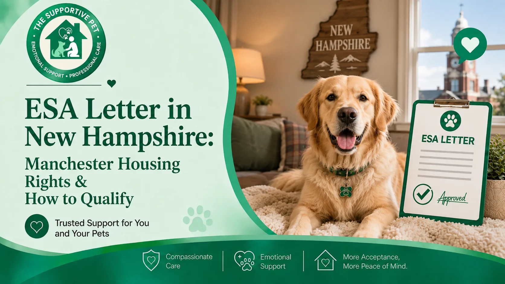 ESA Letter in New Hampshire: Manchester Housing Rights & How to Qualify
