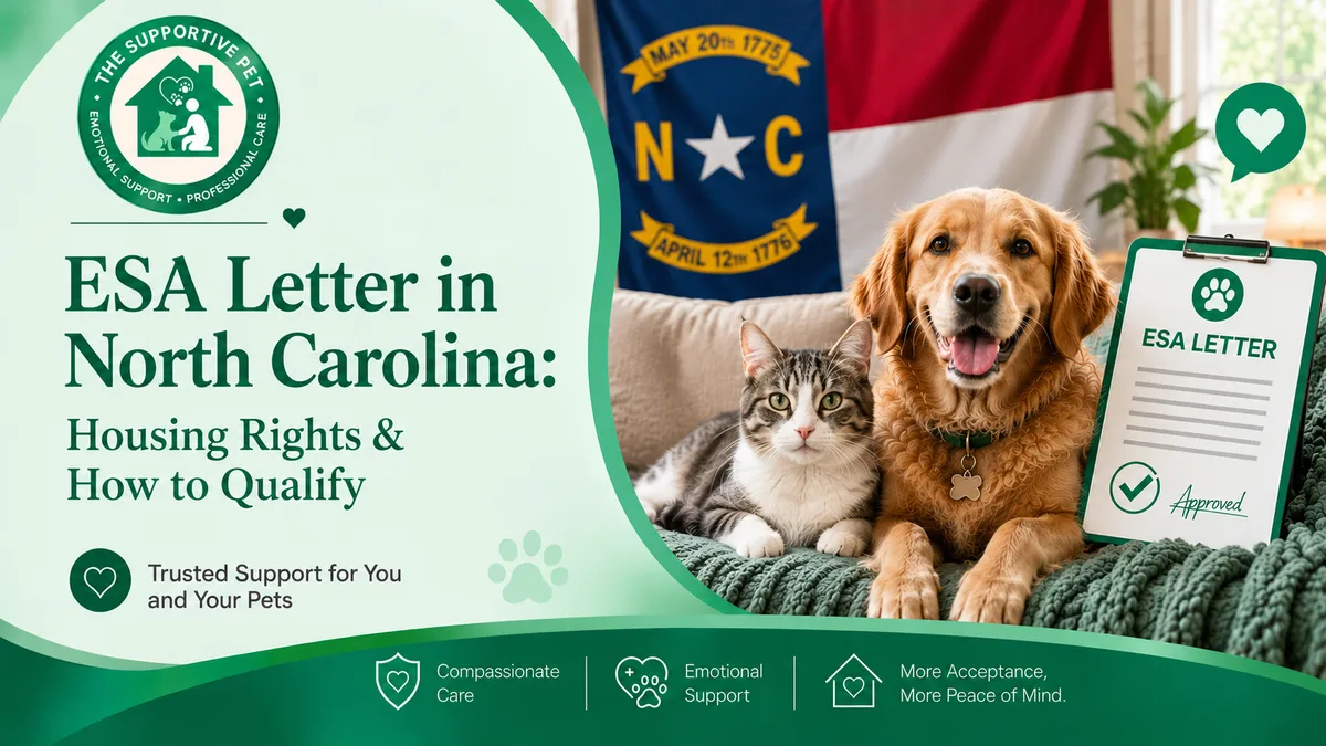 ESA Letter in North Carolina: Housing Rights & How to Qualify