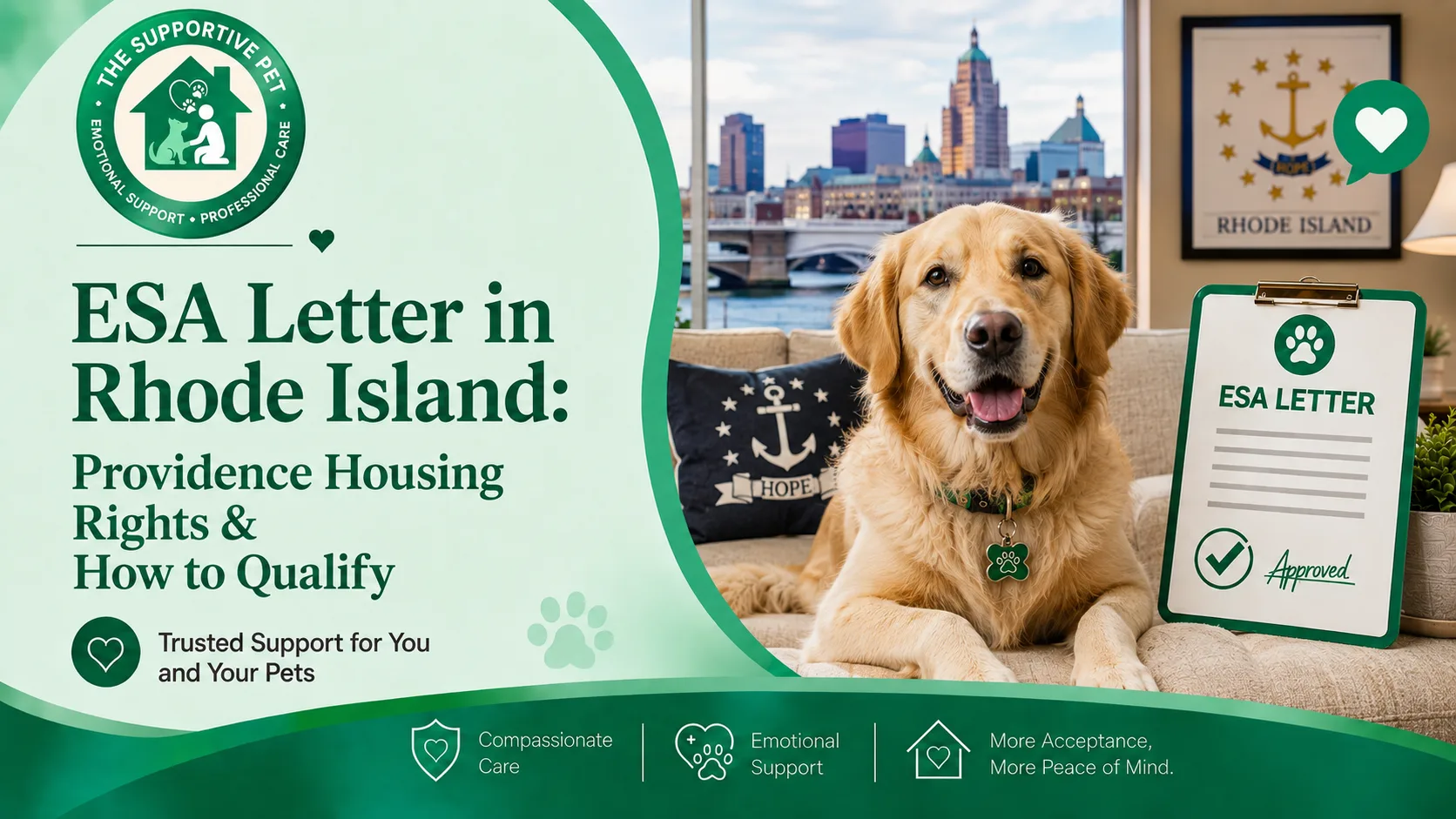 ESA Letter in Rhode Island: Providence Housing Rights & How to Qualify