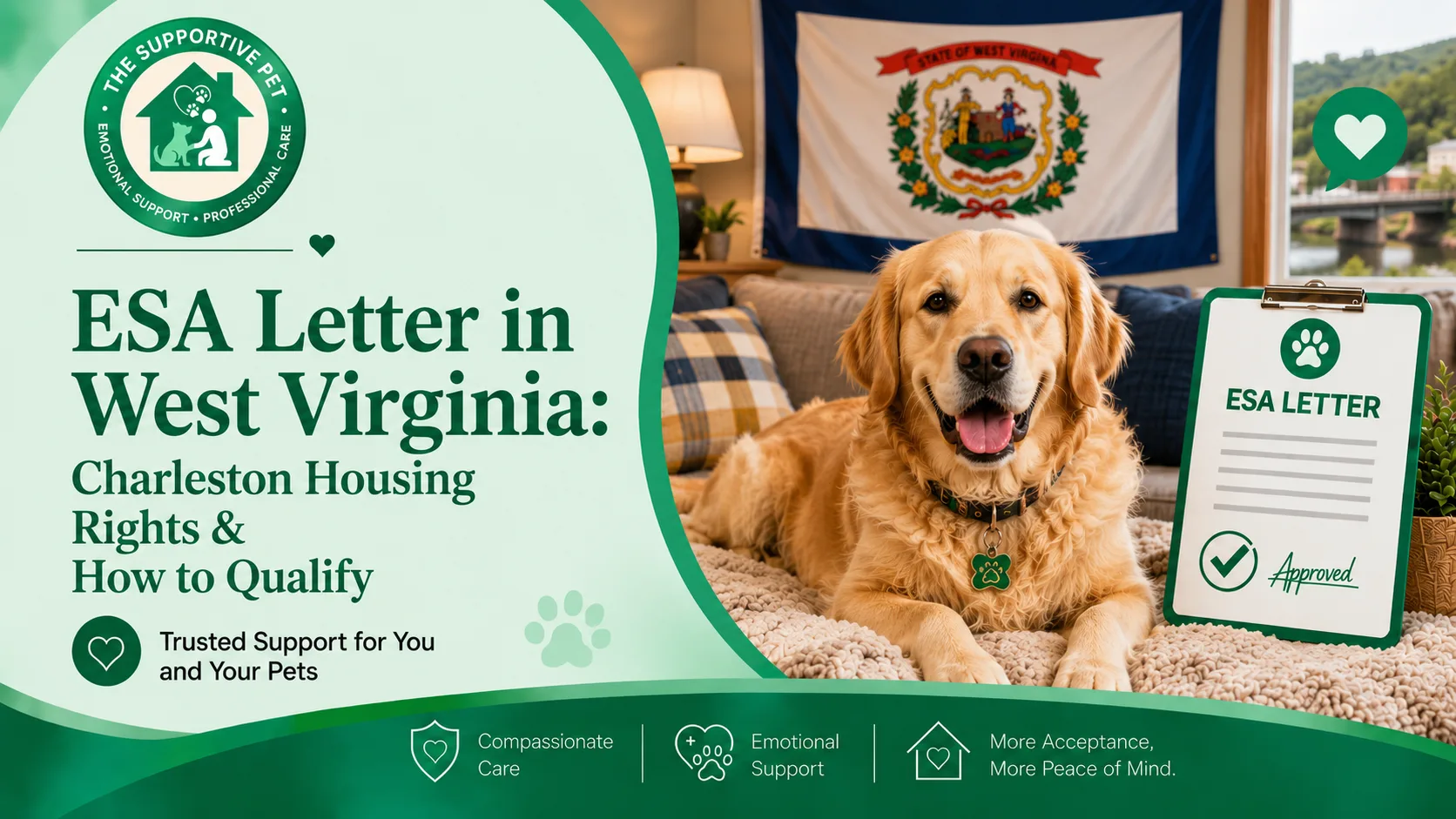 ESA Letter in West Virginia: Charleston Housing Rights & How to Qualify