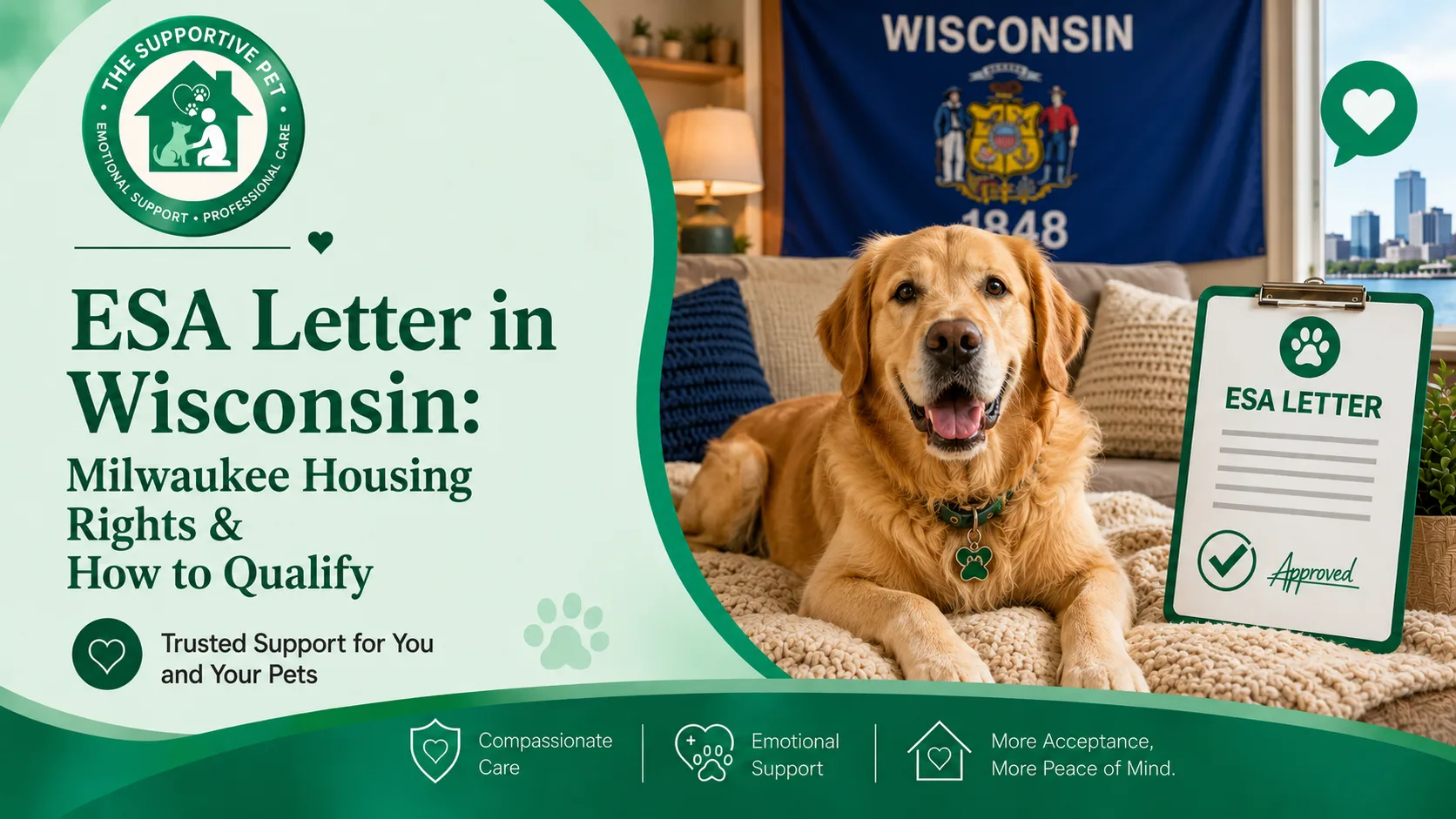 ESA Letter in Wisconsin: Milwaukee Housing Rights & How to Qualify