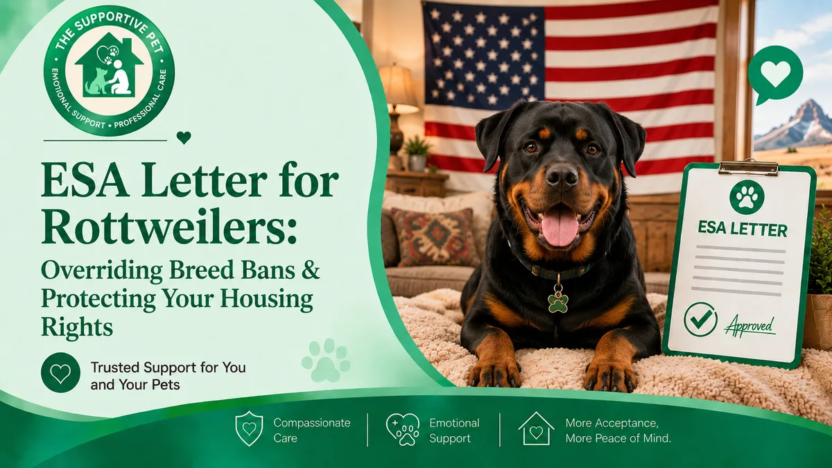 ESA Letter for Rottweilers: Overriding Breed Bans & Protecting Your Housing Rights