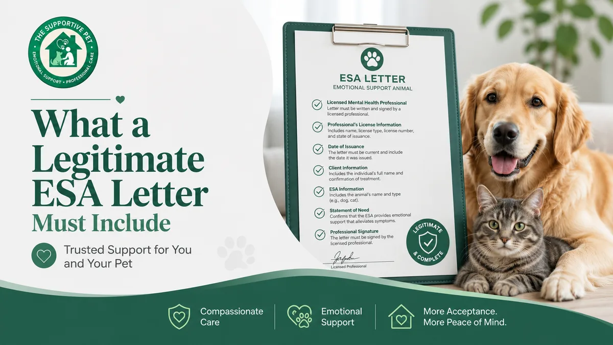 What a Legitimate ESA Letter Must Include