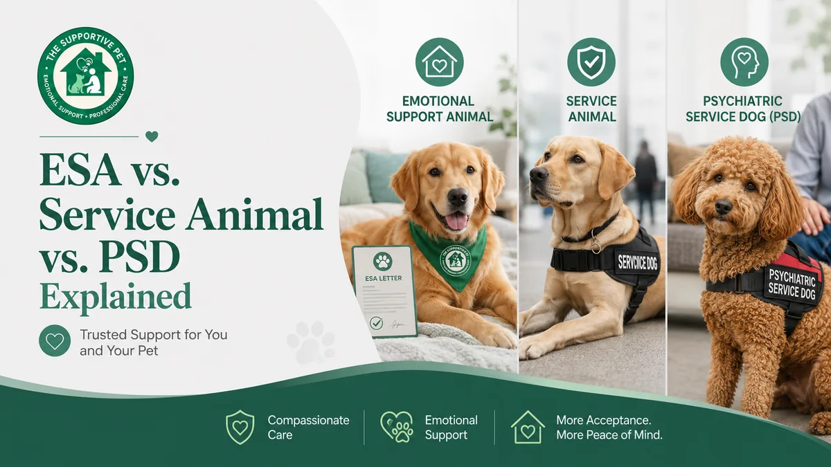ESA vs. Service Animal vs. PSD Explained