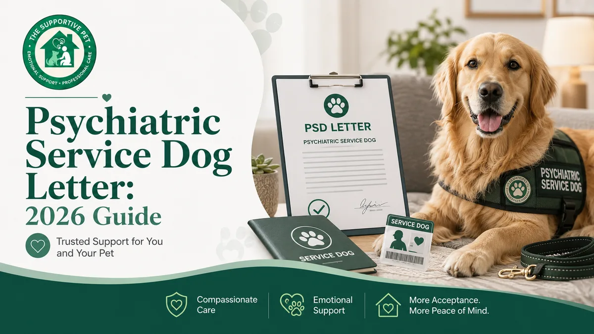 Psychiatric Service Dog Letter: 2026 Guide
