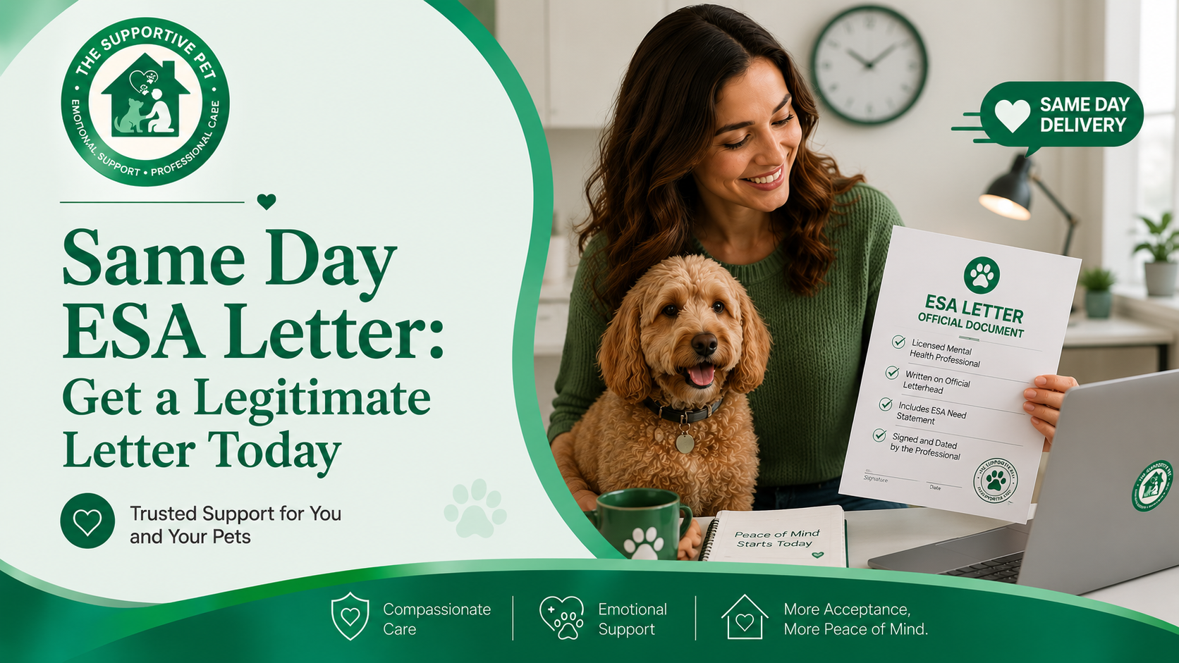 Same Day ESA Letter: Get a Legitimate Letter Today