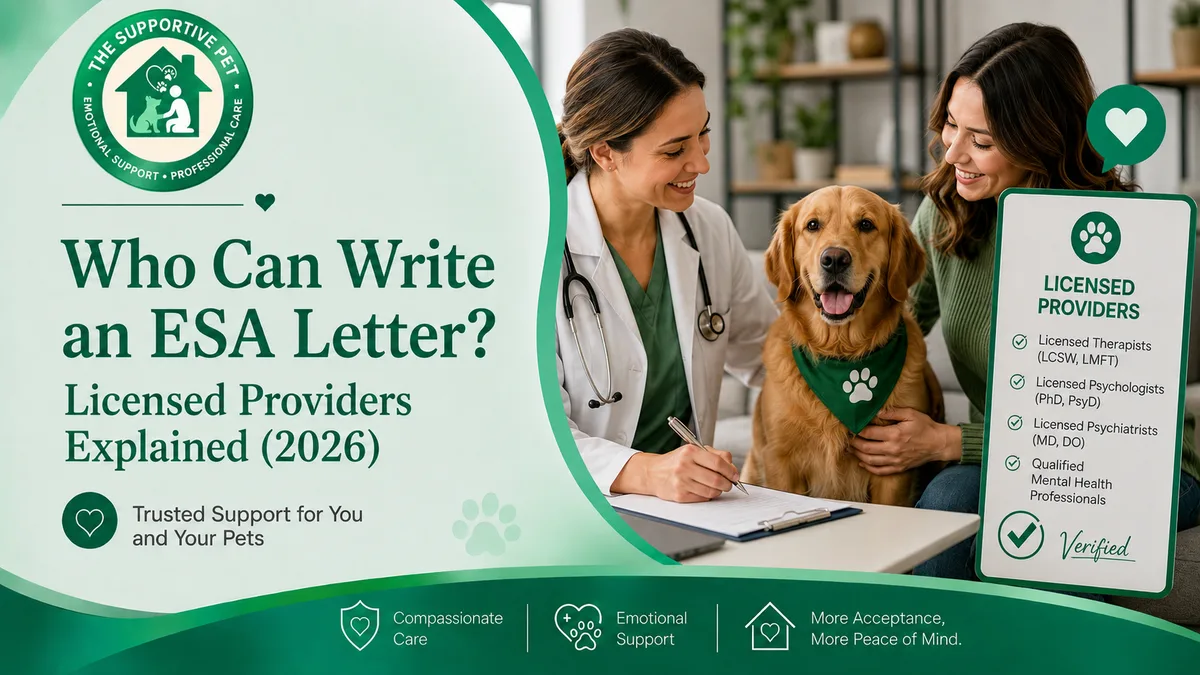 Who Can Write an ESA Letter? Licensed Providers Explained (2026)